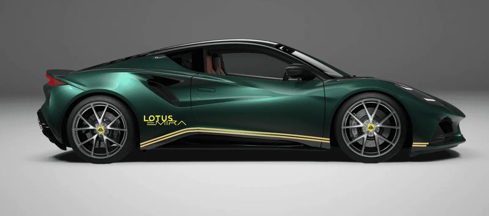 Lotus Emira with gold pinstripes.webp